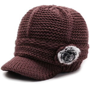 2019 new winter woolen women's knit hat plus velvet thickening wild mother hat