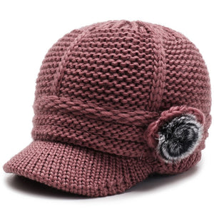 2019 new winter woolen women's knit hat plus velvet thickening wild mother hat